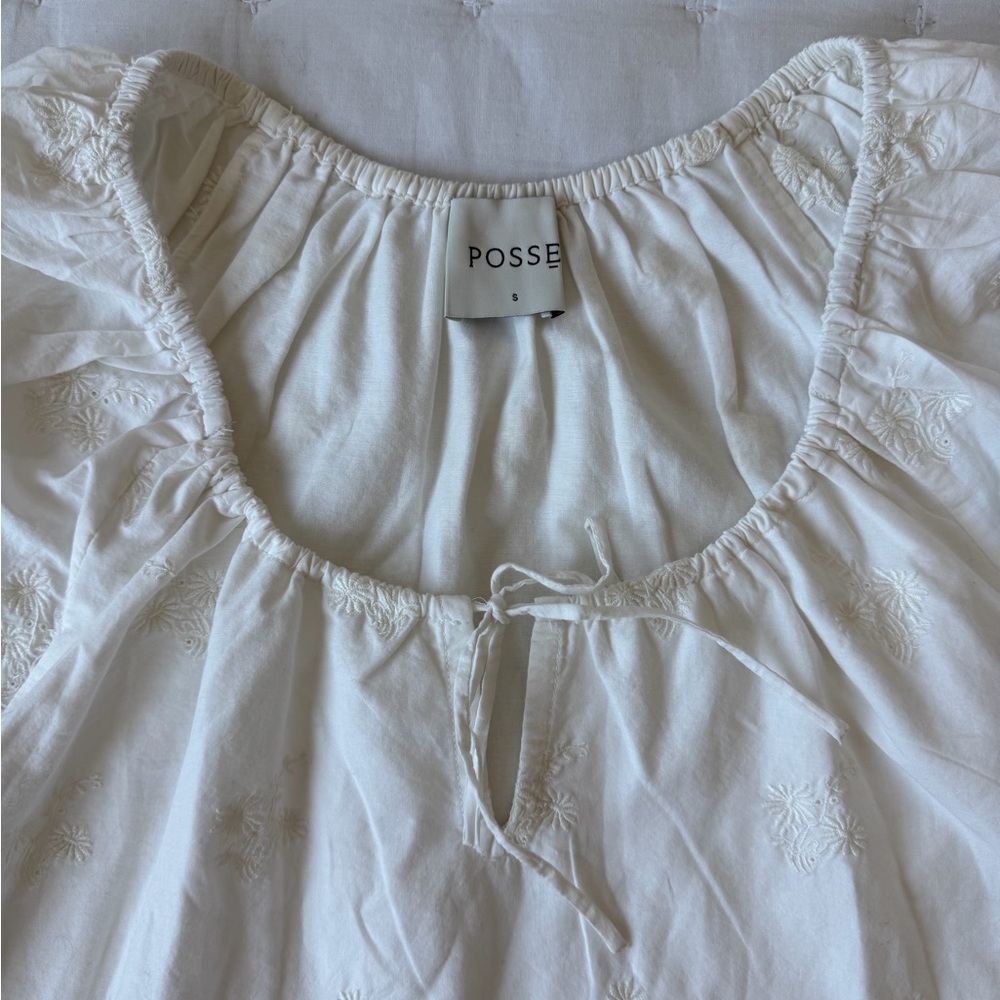 Posse Small Dahlia Embroidered Blouse in Vintage White - Picture 6 of 11